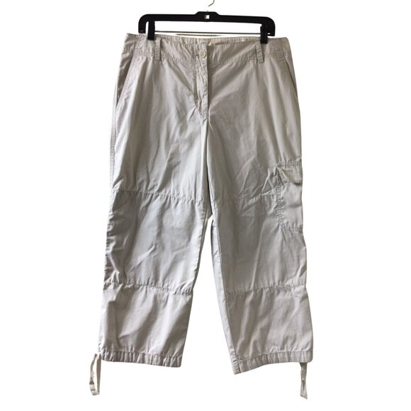Liz Claiborne Pants Women’s 12 Tan Capri Pant Crop Cropped Cargo Lizwear - Picture 1 of 8
